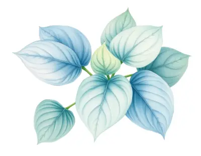 AI-generated watercolor illustration of Hosta 'Dragon of the Seas' (not a photograph)