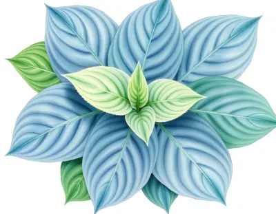 AI-generated watercolor illustration of Hosta 'Dragon's Blood' (not a photograph)