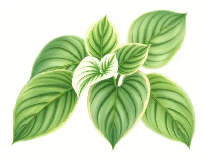 AI-generated watercolor illustration of Hosta 'Dream Catcher' (not a photograph)