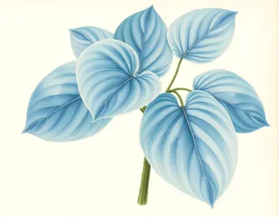 AI-generated watercolor illustration of Hosta 'Dream Weaver' (not a photograph)