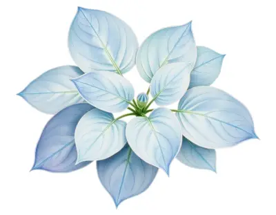 AI-generated watercolor illustration of Hosta 'Dress Blues' (not a photograph)