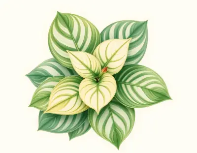 AI-generated watercolor illustration of Hosta 'Dressed in Green' (not a photograph)