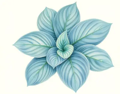 AI-generated watercolor illustration of Hosta 'Dubuque University Spartans' (not a photograph)