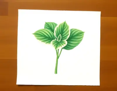 AI-generated watercolor illustration of Hosta 'Duchess' (not a photograph)