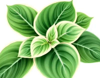 AI-generated watercolor illustration of Hosta 'Dutch Flame' (not a photograph)
