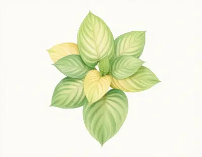 AI-generated watercolor illustration of Hosta 'Egret' (not a photograph)