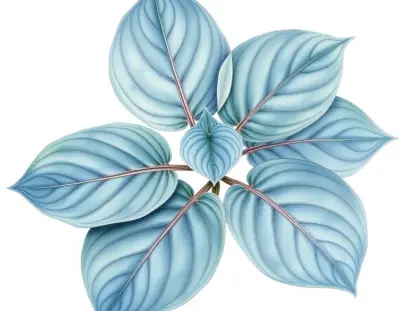 AI-generated watercolor illustration of Hosta 'Eireann' (not a photograph)