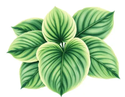 AI-generated watercolor illustration of Hosta 'El Capitan' (not a photograph)