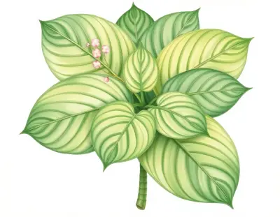 AI-generated watercolor illustration of Hosta 'Elatior Falls' (not a photograph)