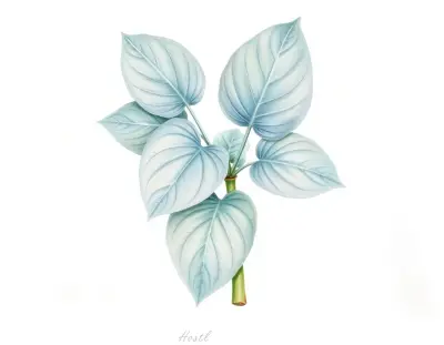 AI-generated watercolor illustration of Hosta 'Eleanor Lachman' (not a photograph)