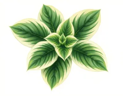 AI-generated watercolor illustration of Hosta 'Electrum Stater' (not a photograph)
