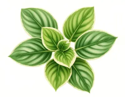 AI-generated watercolor illustration of Hosta 'Elfin Power' (not a photograph)