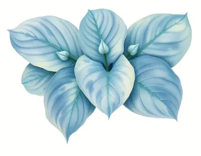 AI-generated watercolor illustration of Hosta 'Elizabeth Ingolfsrud' (not a photograph)