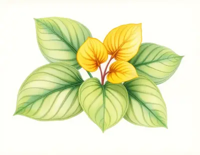 AI-generated watercolor illustration of Hosta 'Ellie Bee' (not a photograph)