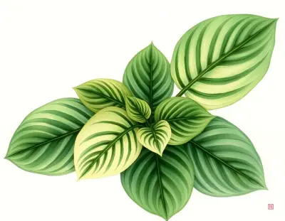 AI-generated watercolor illustration of Hosta 'Emerald Necklace' (not a photograph)