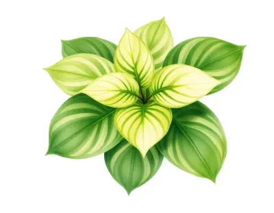 AI-generated watercolor illustration of Hosta 'Emerald Ripples' (not a photograph)