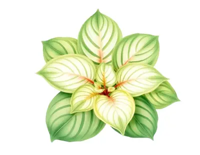 AI-generated watercolor illustration of Hosta 'Emerald Waters' (not a photograph)