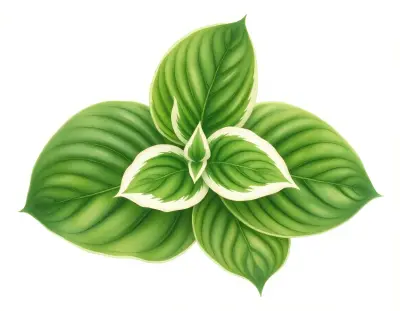 AI-generated watercolor illustration of Hosta 'Enchantress' (not a photograph)