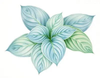AI-generated watercolor illustration of Hosta 'Endearing Endeavor' (not a photograph)
