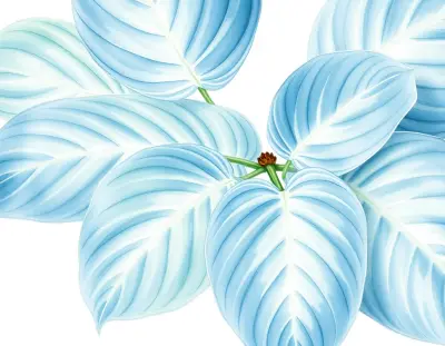 AI-generated watercolor illustration of Hosta 'Eola Sapphire' (not a photograph)