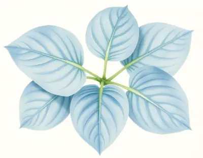 AI-generated watercolor illustration of Hosta 'Eskimo Pie' (not a photograph)