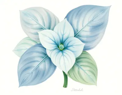 AI-generated watercolor illustration of Hosta 'Espresso' (not a photograph)