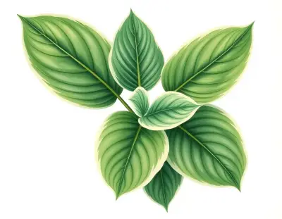 AI-generated watercolor illustration of Hosta 'Eternal Flame' (not a photograph)