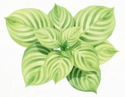 AI-generated watercolor illustration of Hosta 'Eureka Lodestar' (not a photograph)