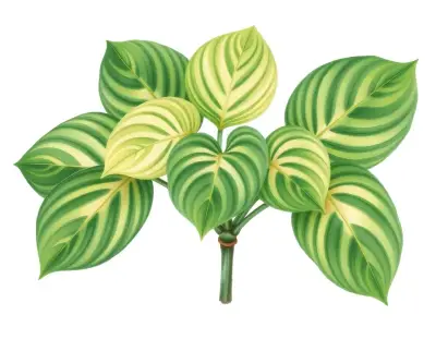 AI-generated watercolor illustration of Hosta 'Ewa Yoto Moto' (not a photograph)