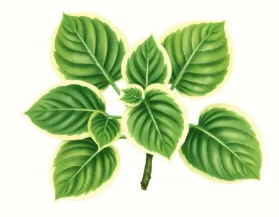 AI-generated watercolor illustration of Hosta 'Excalibur' (not a photograph)