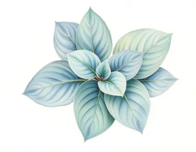 AI-generated watercolor illustration of Hosta 'Exotic Dancer' (not a photograph)