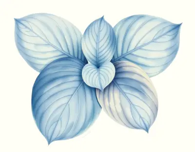 AI-generated watercolor illustration of Hosta 'Faded Genes' (not a photograph)