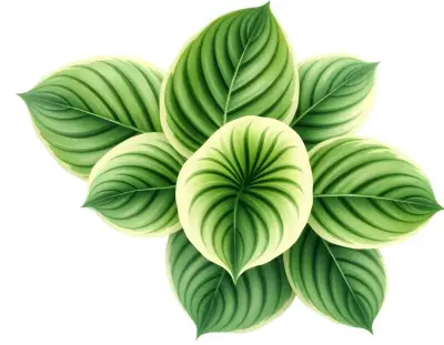 AI-generated watercolor illustration of Hosta 'Fair Maiden' (not a photograph)