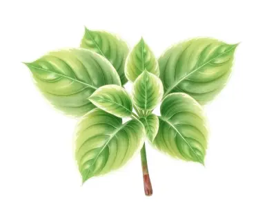 AI-generated watercolor illustration of Hosta 'Falling Waters' (not a photograph)