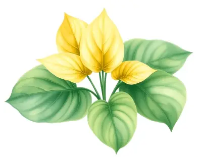 AI-generated watercolor illustration of Hosta 'Fat Cat' (not a photograph)