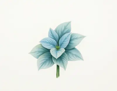AI-generated watercolor illustration of Hosta 'Faux Finish' (not a photograph)