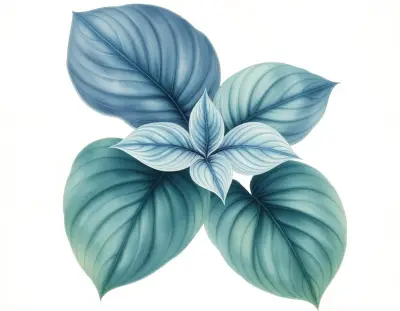 AI-generated watercolor illustration of Hosta 'Fifth Element' (not a photograph)