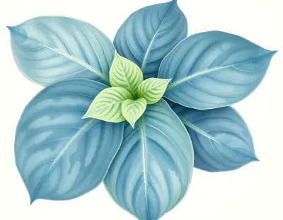 AI-generated watercolor illustration of Hosta 'Final Answer' (not a photograph)