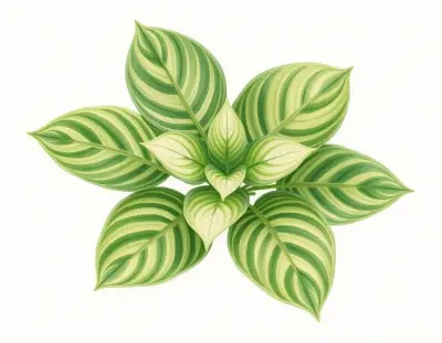 AI-generated watercolor illustration of Hosta 'Finlandia' (not a photograph)