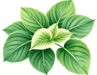 AI-generated watercolor illustration of Hosta 'Fire Opal' (not a photograph)