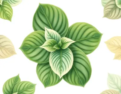 AI-generated watercolor illustration of Hosta 'Firefly' (not a photograph)