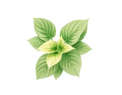 AI-generated watercolor illustration of Hosta 'First Mate' (not a photograph)