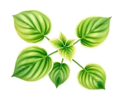 AI-generated watercolor illustration of Hosta 'First Strike' (not a photograph)