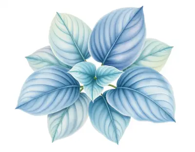 AI-generated watercolor illustration of Hosta 'Five O'Clock Shadow' (not a photograph)