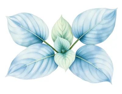 AI-generated watercolor illustration of Hosta 'Flanders Passion' (not a photograph)