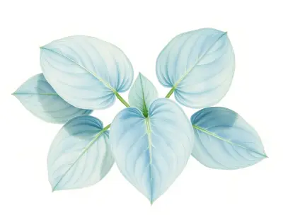 AI-generated watercolor illustration of Hosta 'Flemish Clouds' (not a photograph)