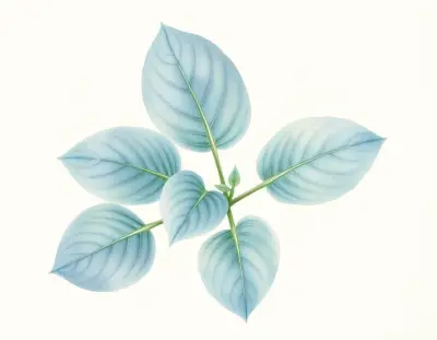 AI-generated watercolor illustration of Hosta 'Flemish Design' (not a photograph)