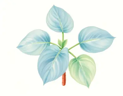 AI-generated watercolor illustration of Hosta 'Flemish Sky' (not a photograph)