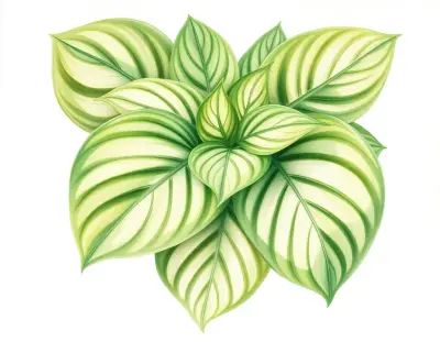 AI-generated watercolor illustration of Hosta 'Fluted Fountain' (not a photograph)