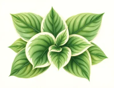 AI-generated watercolor illustration of Hosta 'Fond Memory' (not a photograph)